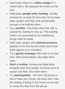 Tips for mums with reflux baby